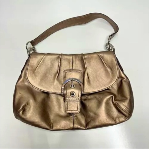 COACH Handbag Shoulderbag Soho Leather Purse Satchel Bronze - Picture 1 of 3